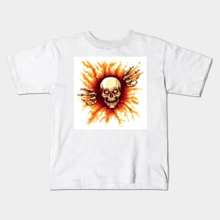 Skull Rising from Hell Vector Illustration Kids T-Shirt